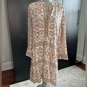 Tory Burch Cream Bell Sleeve V-Neck Sundress